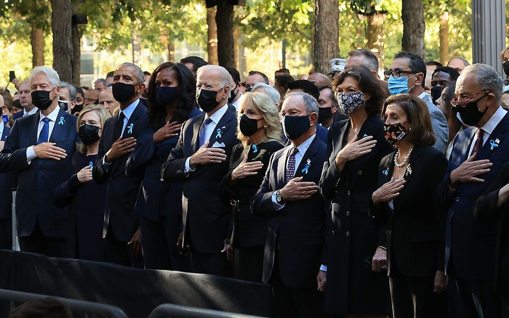 Herdenkingsceremonie bij Ground Zero in New York. beeld AFP, Chip Somodevilla