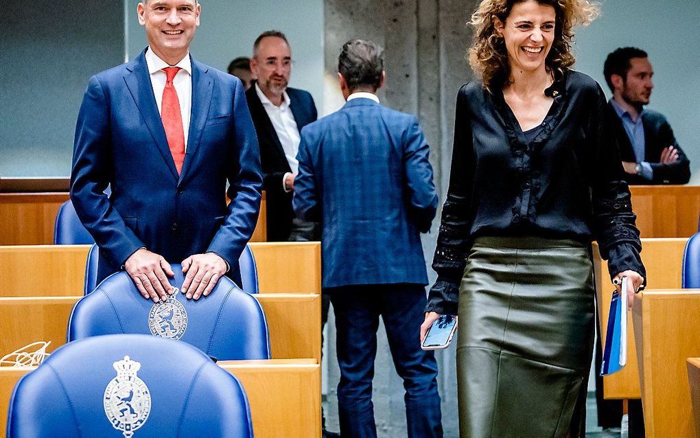 VVD’er Sophie Hermans (r.) en CU-leider Gert-Jan Segers. beeld ANP, Sem van der Wal