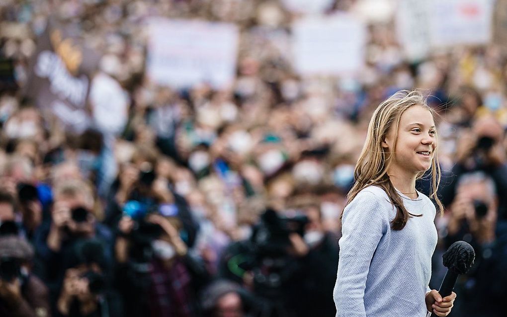 Greta Thunberg in Berlijn. beeld EPA, Clemens Bilan