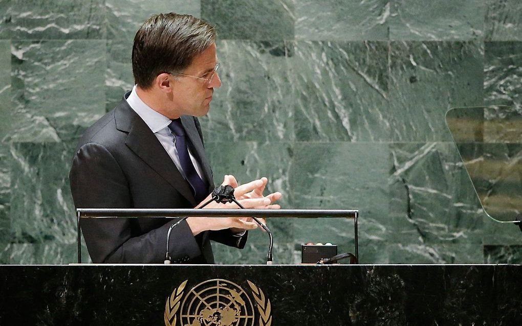 Premier Mark Rutte op de VN-top. beeld AFP, John Angelillo