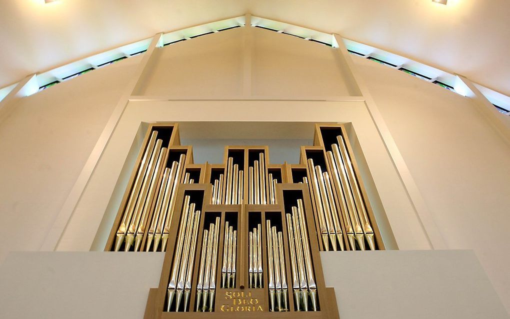 Het Van Vulpenorgel in het kerkgebouw van de gereformeerde gemeente te Gouda. beeld RD, Anton Dommerholt