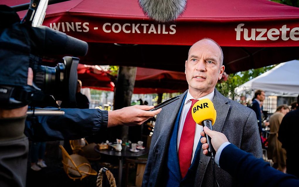 Gert-Jan Segers (ChristenUnie) na afloop van gesprekken over de kabinetsformatie. beeld ANP, Bart Maat