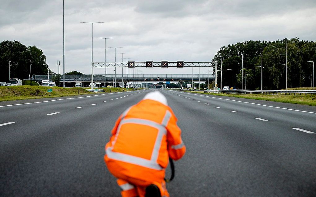 De A12 tijdens de werkzaamheden. beeld ANP, Sem van der Wal