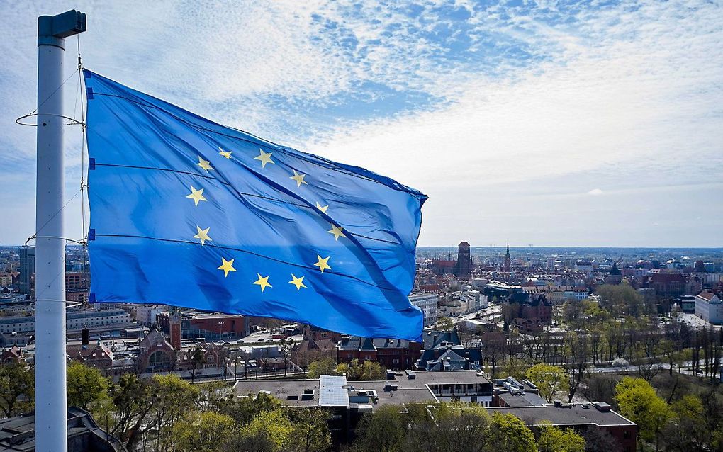 EU-vlag in Gdansk. beeld EPA, ADAM WARZAWA