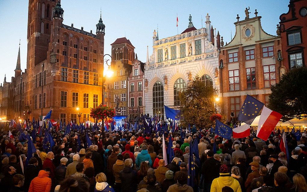 Protest in Gdansk. beeld AFP, MATEUSZ SLODKOWSKI