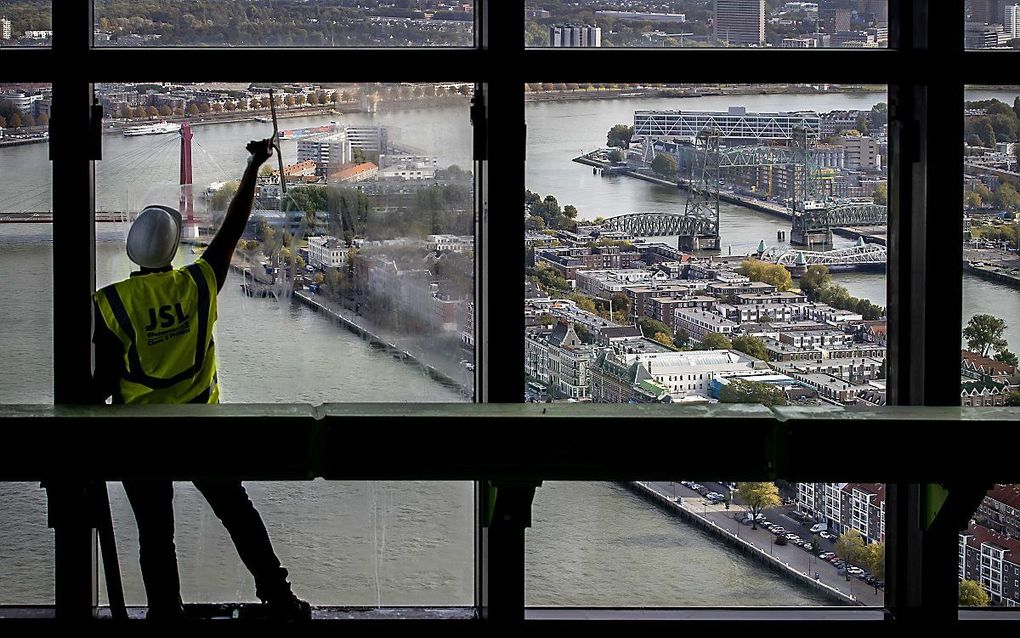 Uitzicht vanuit de Zalmhaven in Rotterdam. beeld ANP, Koen van Weel