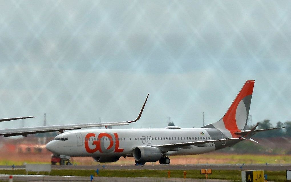 Een Boeing 737 MAX van de Braziliaanse luchtvaartmaatschappij Gol. beeld AFP, Silvio Avila