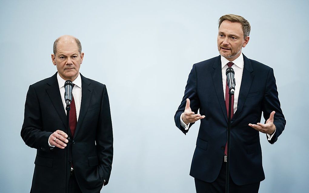 Scholz (SDP) en Lindner (FDP). beeld EPA, Clemens Bilan