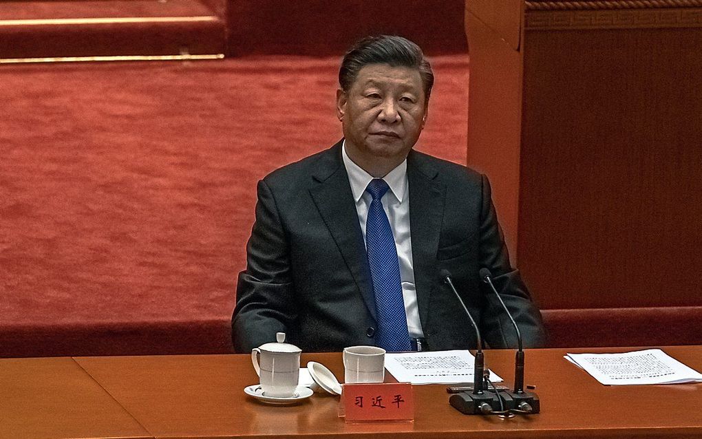 De Chinese president Xi Jinping. beeld EPA