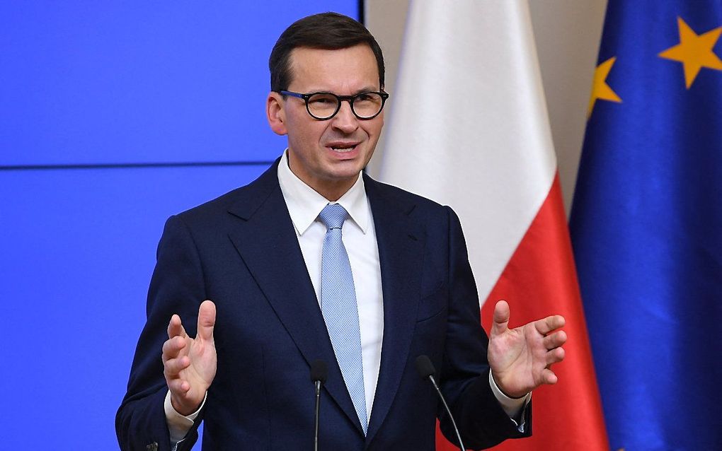 De Poolse premier Mateusz Morawiecki. beeld AFP, John Thys