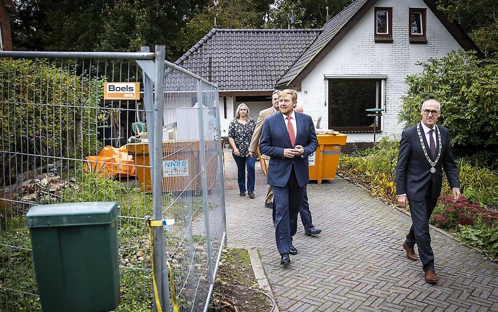 Koning Willem-Alexander  bezoekt het aardbevingsgeboed. beeld ANP, Vincent Jannink