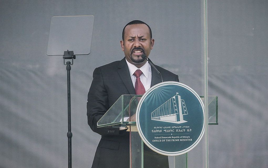 Premier Abiy Ahmed tijdens een toespraak in oktober. beeld AFP, Amanuel Sileshi