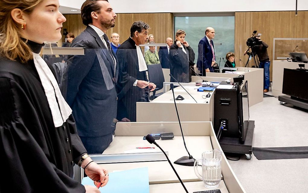 Baudet (FvD) in de rechtbank Amsterdam waar hij zich tijdens een kort geding moet verantwoorden voor zijn uitspraken. beeld ANP, ROBIN VAN LONKHUIJSEN