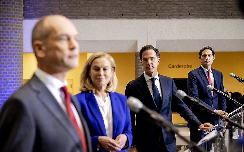 Segers, Kaag, Rutte, Hoekstra, beeld ANP, Sem van der Wal