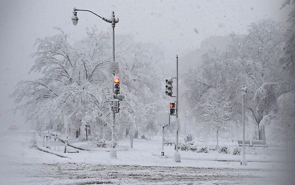 IJzige omstandigheden in Washington DC. Beeld AFP, Pablo PORCIUNCULA