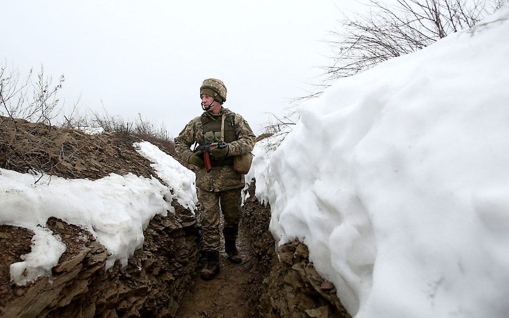 Een Oekraïense militair in de regio Donetsk. beeld AFP, Anatolii Stepanov