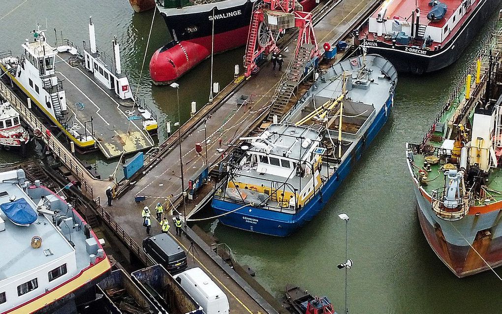 Scheepswerf in Dordrecht waar de explosie plaatsvond. beeld fotopersbureau Busink