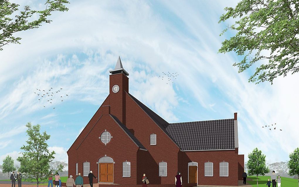 De vgg van Kruiningen kreeg dinsdagavond een vergunning voor de bouw van een kerk. De kerk aan de Zandweg krijgt 384 zitplaatsen en 78 parkeerplekken. beeld RD