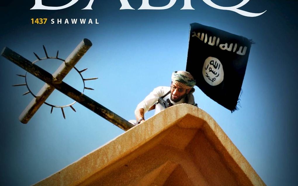 Voorpagina van Dabiq. beeld RD