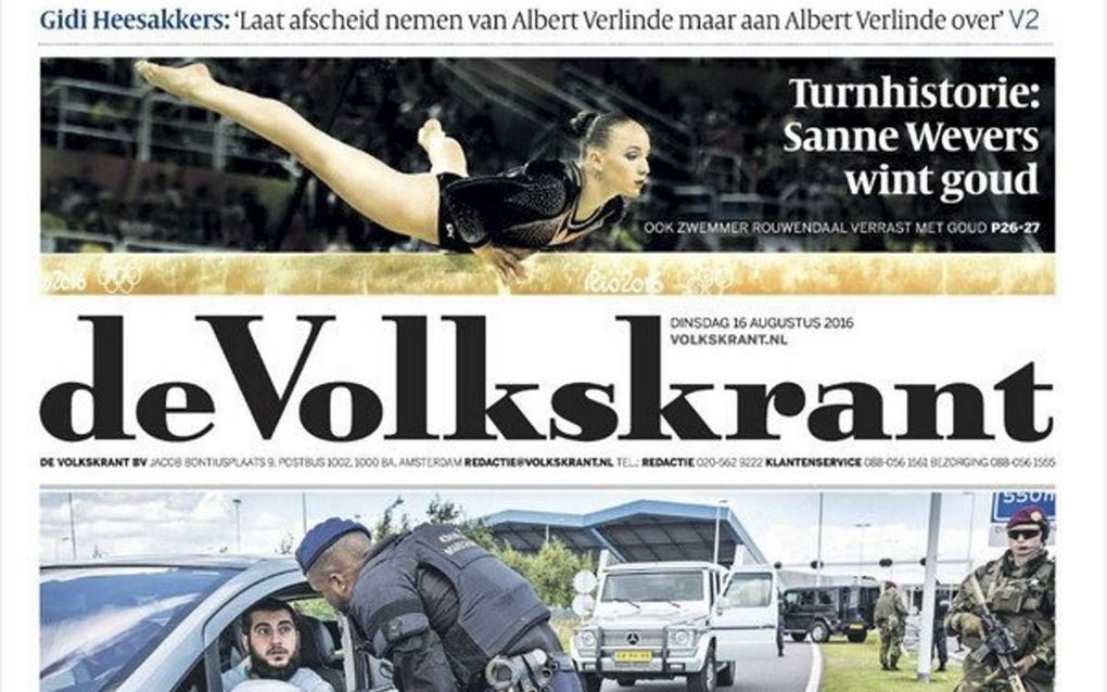 AMSTERDAM. De foto van een bij Schiphol gecontroleerde bebaarde moslim op de voorpagina van de Volkskrant van dinsdag heeft tot commotie geleid.  beeld Volkskrant