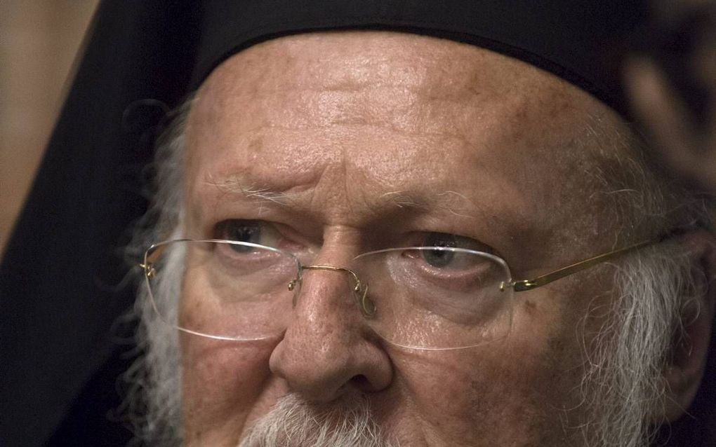 Patriarch Bartholomeüs I tijdens een bezoek aan Nederland in 2014. beeld Erik Kottier