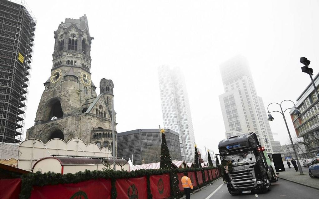 De Kaiser-Wilhelm-Gedächtniskirche. beeld AFP