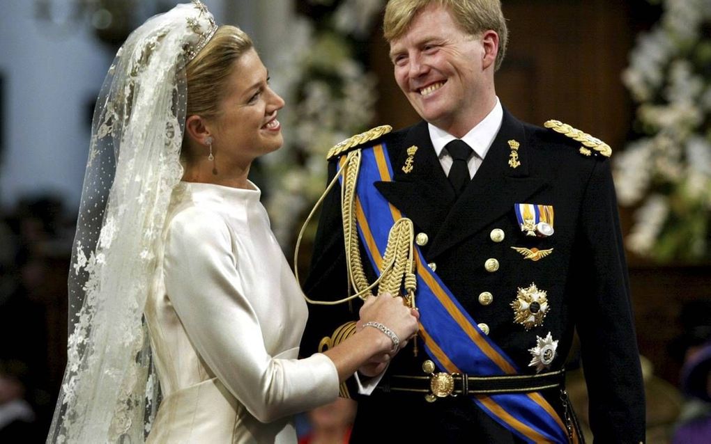 Het ja-woord van Willem-Alexander en Máxima in de Nieuwe Kerk. beeld ANP