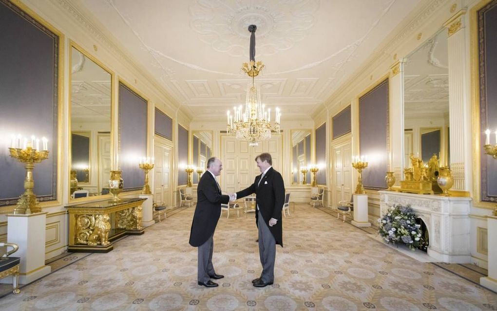 Koning Willem-Alexander beëdigde vorig maand in Paleis Noordeinde in Den Haag Brok als nieuwe commissaris van de Koning in Friesland. beeld ANP, Bart Maat