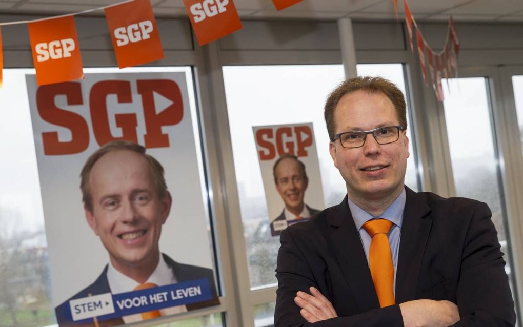 SGP-campagneleider Van Berkum: „De verkiezingsuitslag ligt vast in Gods goede hand.” beeld RD, Anton Dommerholt