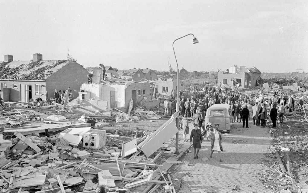 Het dorpje Tricht werd zondag 25 juni 1967 door een windhoos getroffen. beeld ANP, Dick Coersen