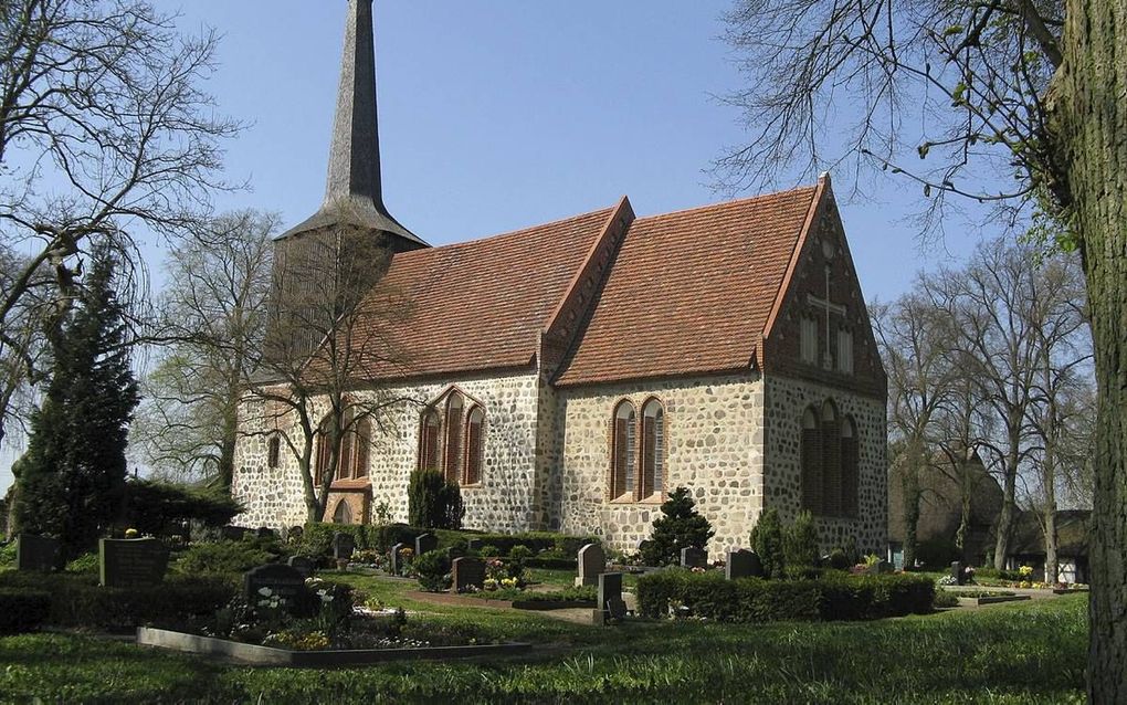 De eeuwenoude dorpskerk van Ruchow. beeld Wikimedia