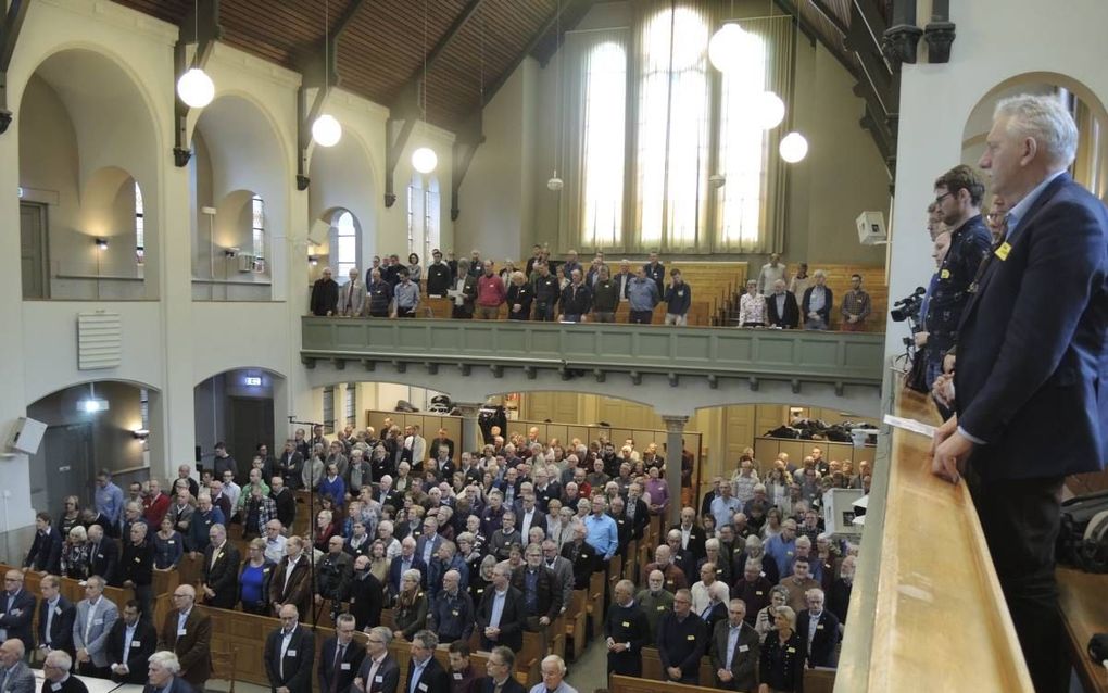 De gezamenlijke bijeenkomst van synodeleden van de GKV en NGK in Kampen op 11 november. beeld RD