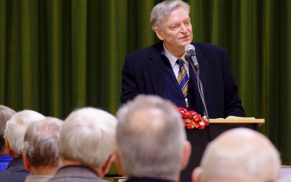 Ds. Glashouwer sprak op een avond van Christenen voor Israël. beeld RD