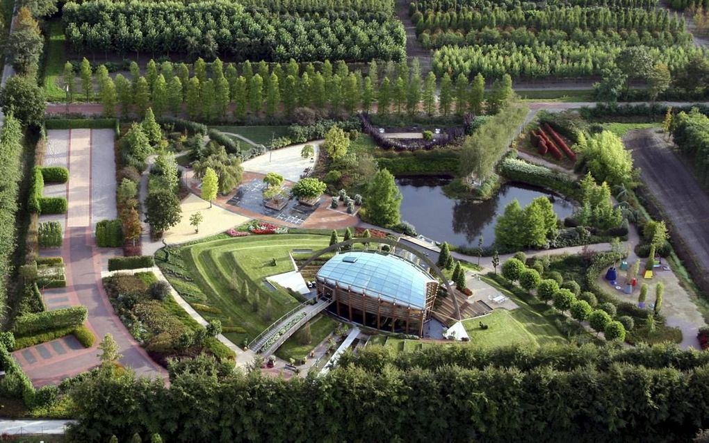 Impressie van het Laanboomhuis aan de hand van een fictieve luchtfoto. beeld Tree Centre Opheusden