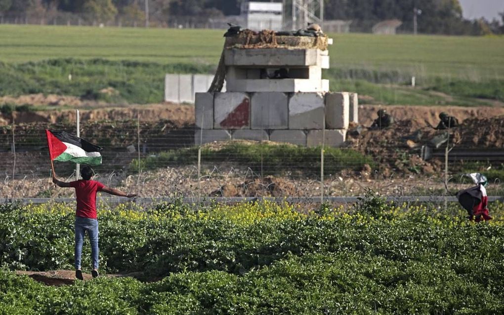 Grenshek tussen Gazastrook en Israël. beeld EPA, M. Saber