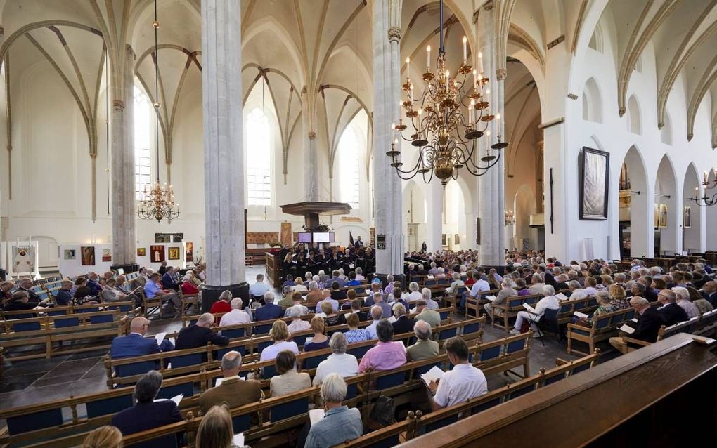 De Raad van Kerken vierde zijn vijftigjarig bestaan maandag met een liturgische viering in de Sint-Joriskerk in Amersfoort.  beeld Jaco Klamer