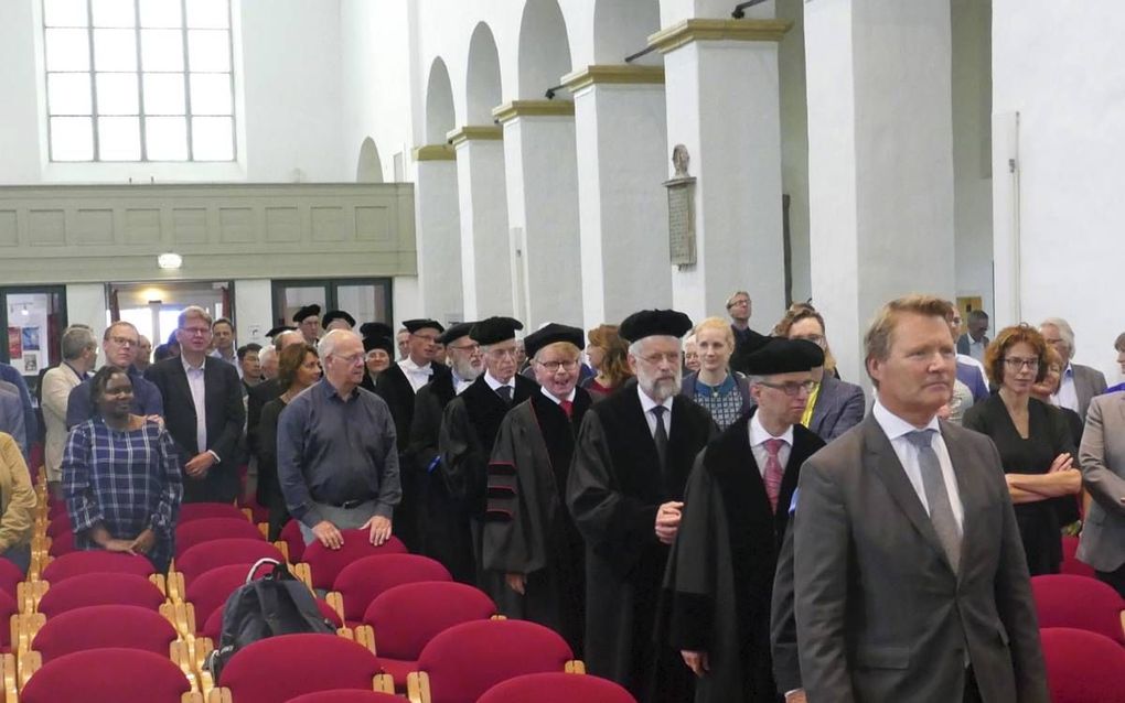 De Protestantse Theologische Universiteit (PThU), met vestigingen in Amsterdam en Groningen, opende vrijdag in de Janskerk in Utrecht het nieuwe academische jaar. beeld RD