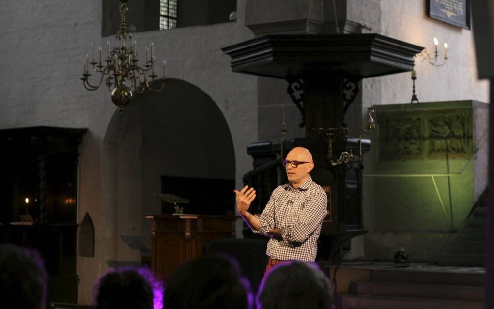 Theoloog Miroslav Volf van de Amerikaanse Yale University sprak zaterdag in de Utrechtse Pieterskerk op het Geestdrift Festival. beeld RD