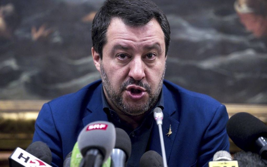 Volgens vice-premier Salvini (foto) is de Italiaanse goudvoorraad die door de centrale bank wordt beheerd, van de Italiaanse burgers. beeld EPA, Angelo Carconi