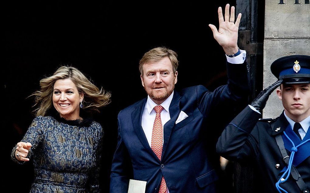 Koning Willem-Alexander en koningin Máxima, dinsdag in Amsterdam. beeld ANP