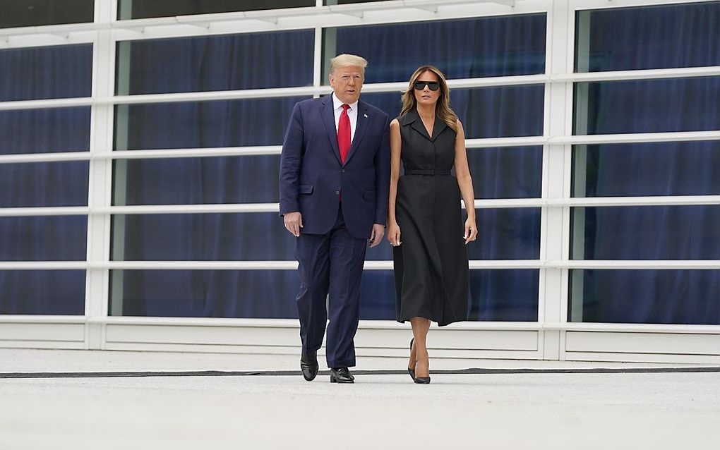 De Amerikaanse president Donald Trump en first lady Melania Trump. beeld EPA