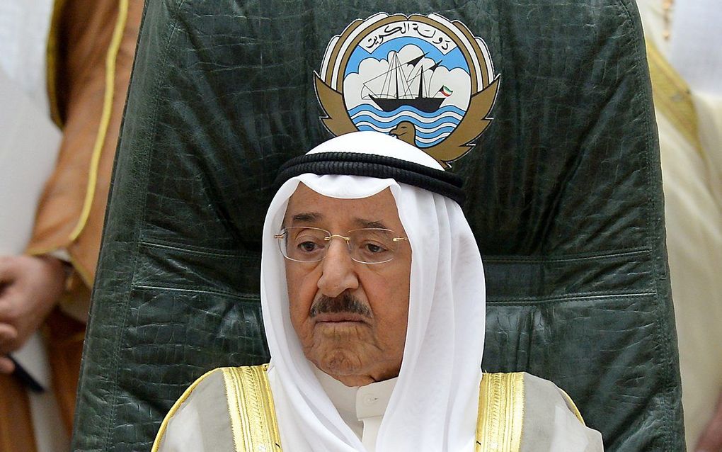 Emir sjeik Sabah Al-Ahmed Al-Sabah, october 2017. beeld EPA/NOUFAL IBRAHIM