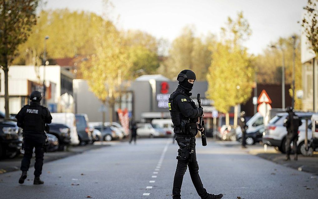 De megazaak rond hoofdverdachte Ridouan Taghi gaat over onder meer zes moorden en vier pogingen daartoe. Er zijn zeventien verdachten. beeld ANP, Robin van Lonkhuijsen