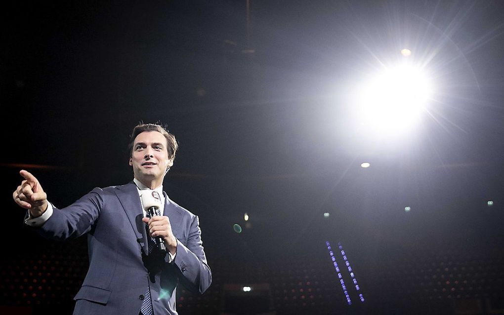 Baudet eind vorige maand, bij de presentatie van de top-10 van de FVD-kandidatenlijst voor de komende Kamerverkiezingen. beeld ANP, Sem van der Wal