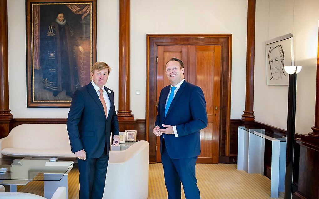 Koning Willem-Alexander en Pieter Heerma. beeld ANP