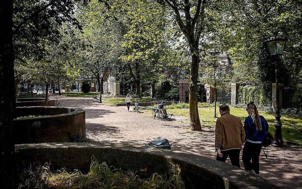 De beoogde plek voor het Namenmonument aan de Weesperstraat. beeld ANP