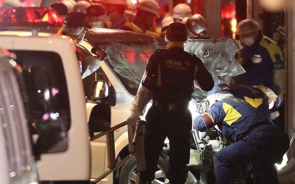 Politie doet onderzoek in Tokio. Beeld AFP