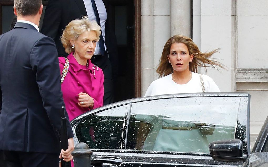 Prinses Haya bint Al Hussein, dinsdag bij de rechtbank in Londen. beeld AFP