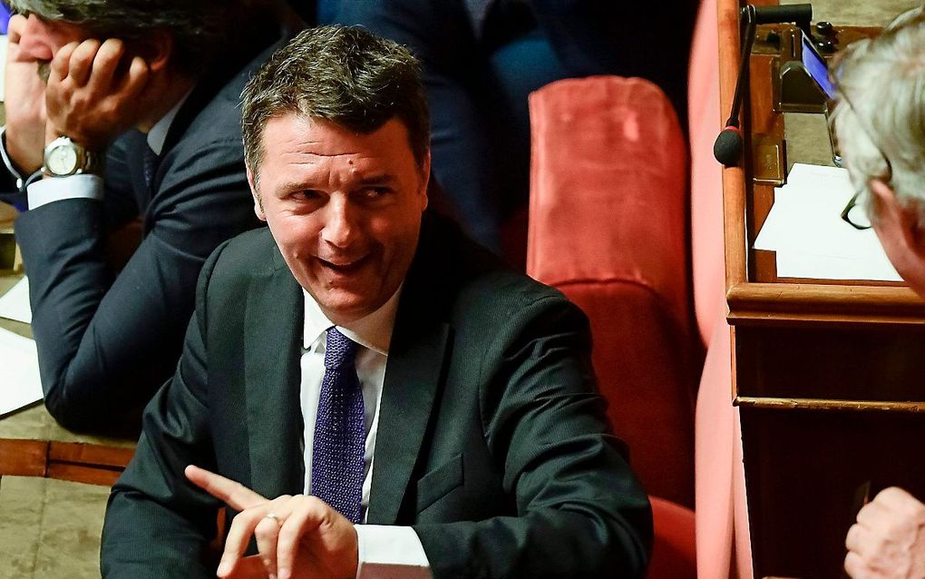 Metteo Renzi, 10 september in de Senaat van Rome. beeld AFP, Filippo Monteforte