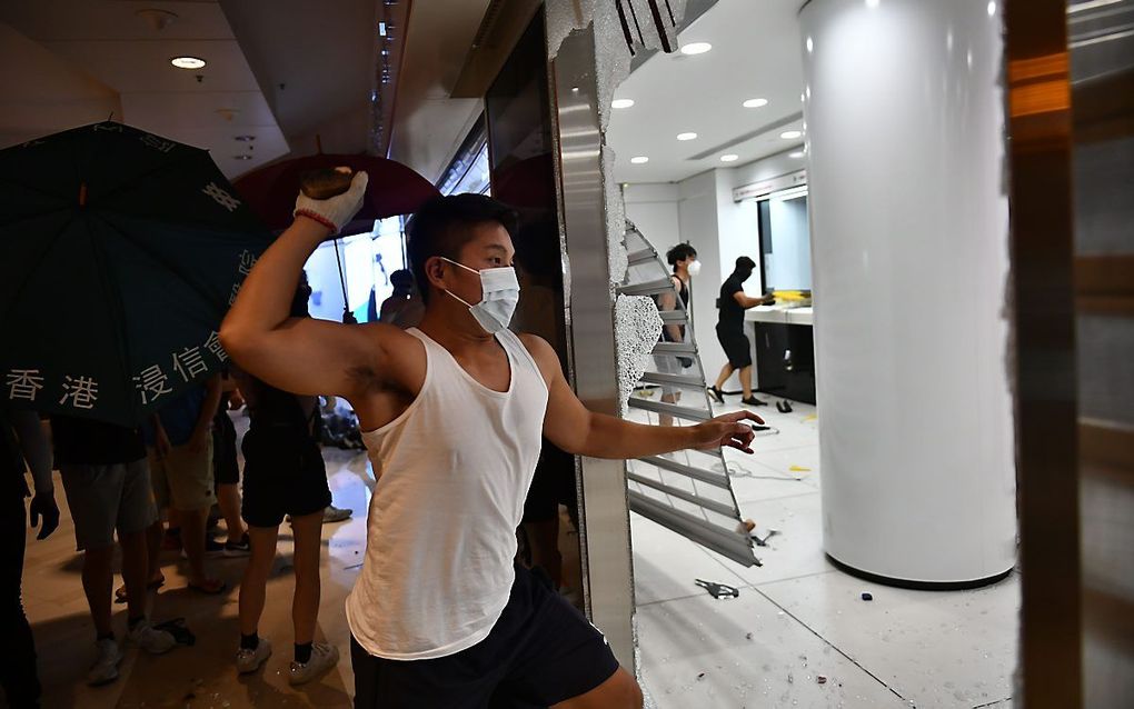 Anti-China protest in Hongkong. beeld AFP